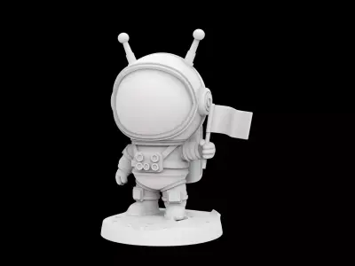 Chunky Space Explorer Cartoon Figurine 3D print model