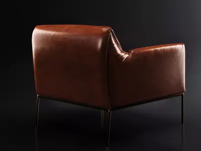 Virah person leather lounge chair 3D model