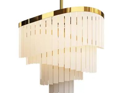 SIRIAN modern chandelier in brass Low-poly 3D model