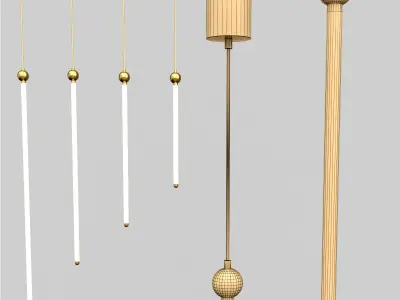 DIVERT five gold and pendant lights 3D model