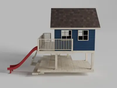 Wooden Playhouse 3D model
