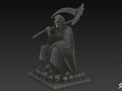 Death Reaper Statue Warlord Pose Low-poly 3D model