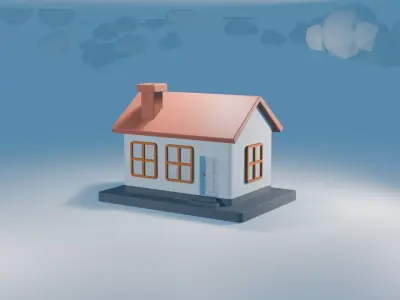 Pack de casas minimalistas de baja poligonizacion 3 casas  3D model