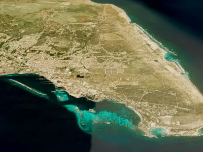 Aruba island full 3d model terrain Low-poly 3D model