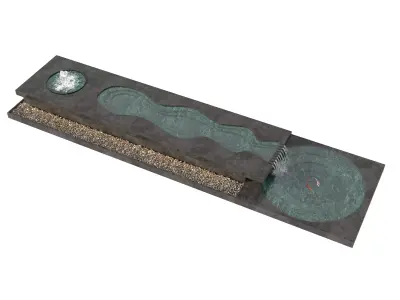 Waterfall Fountains modern Landscape 07 3D model