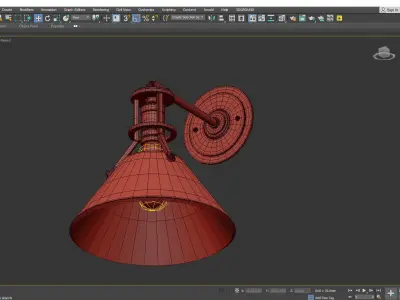 Painted Wall Sconce Low-poly 3D model