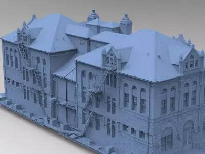 Victorian Steampunk City Street street 3D model