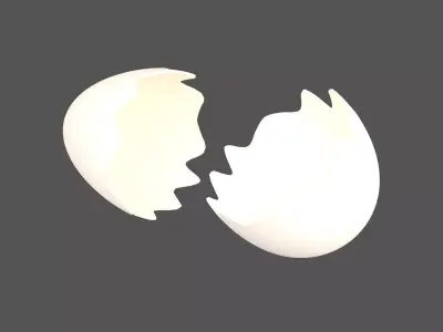 Egg Shell v1 004 Low-poly 3D model