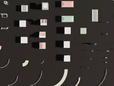 module road cartoon Low-poly 3D model