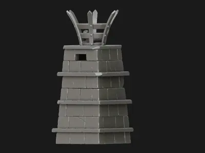 Stylized torch column  3D model
