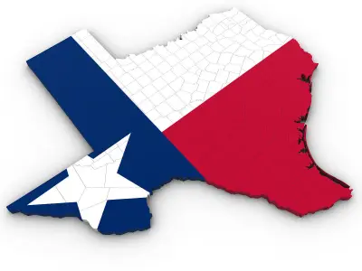 Texas Political Map 3D model