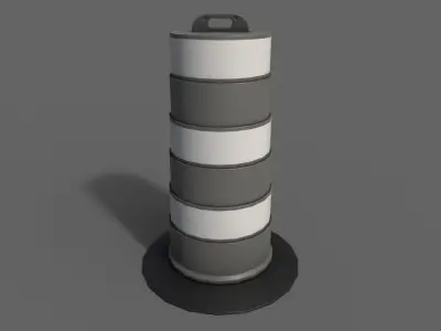 PBR Traffic Drum Barrel Grey Low-poly 3D model