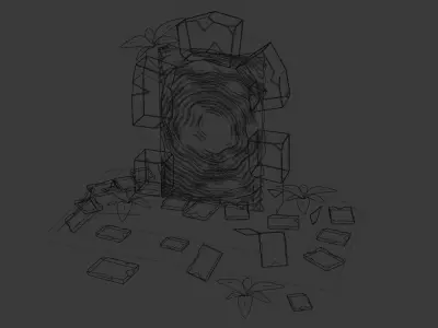 Portal door with light 3D model