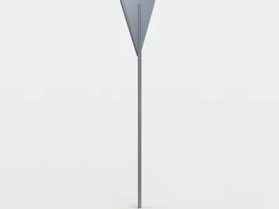 Yield sign Low-poly 3D model