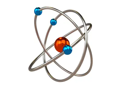 Cartoon Atom v2 005 Low-poly 3D model