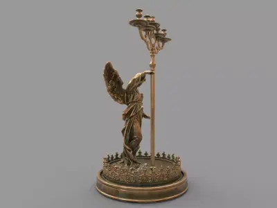 Angel candle holder hi poly 3D model