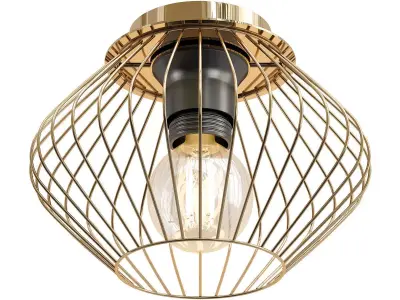 lussole gold cage ceiling light 3D model
