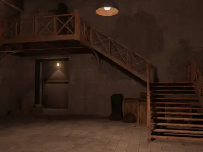 The Asylum Low-poly 3D model