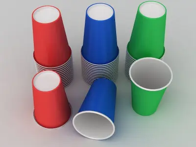 Stack Of Paper Cups 3D model