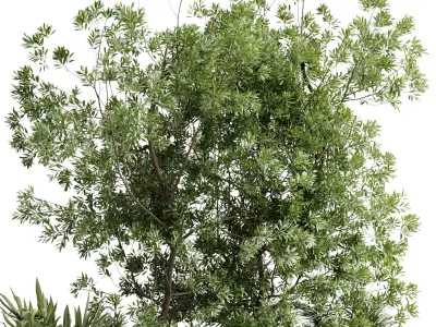 Urban Environment - Urban Furniture Bench with Plants Set 58 3D model