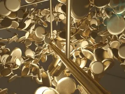 ARGENT-Metal-pendant-lamp-TERZANI pendant light with metal an... 3D model