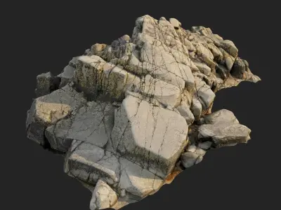 3d scanned rock cliff B2 3D model