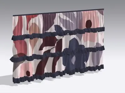 Curtain Low-poly 3D model