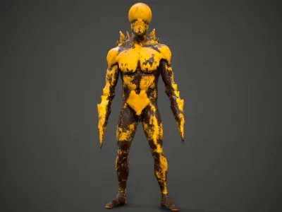 Creature humanoid Low-poly 3D model