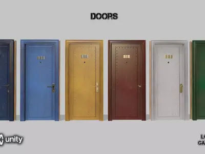 Doors option 4 Low-poly 3D model