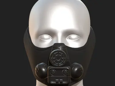 Gas mask helmet protection isolated scifi  Low-poly 3D model