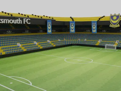 Portsmouth FC Football Stadium Low-poly 3D model
