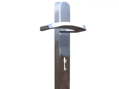 Silver Door Handle Free low-poly 3D model