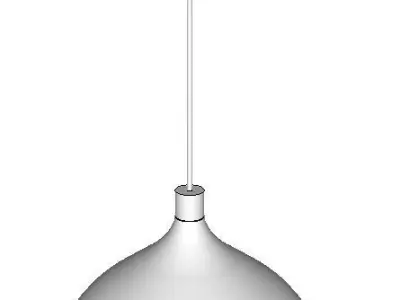 white pendant light with gold inside 40cm dia Low-poly 3D model