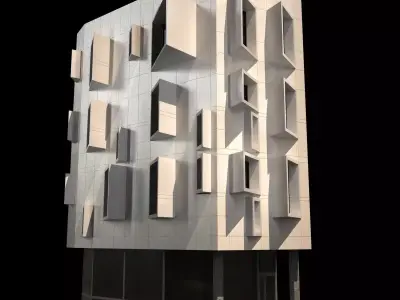 Modern Corner Building 3D model