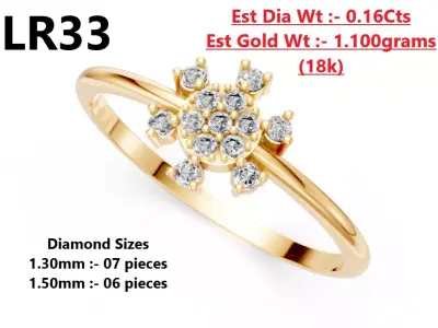 Lightweight Diamond Ring 3D print model 6