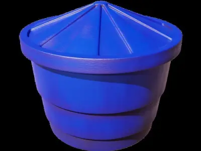 3 Water Tanks Low-poly 3D model