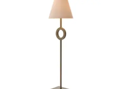 Lamp Tall With White Shade 3D model