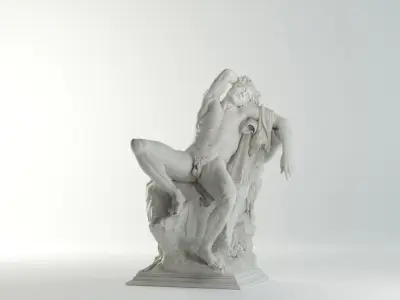 Barberini Faun Sculpture VR AR Mobile-ready Game-ready Low-poly 3D model