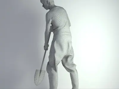 3D Scan Man Gardenner Worker 009  3D model