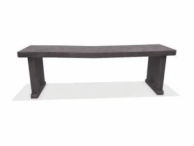 Old Medieval Bench Low-poly PBR 3D model
