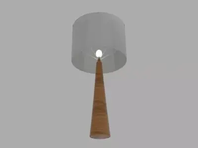 Oak Conical Table Lamp Low-poly 3D model