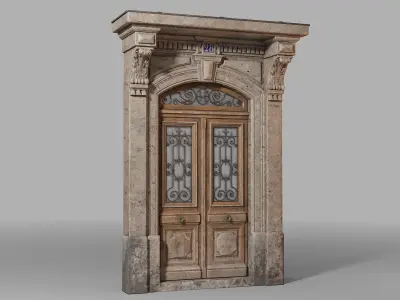 Neoclassic door 2 Low-poly 3D model