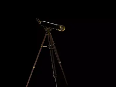 Vintage Telescope Low-poly 3D model