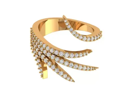 Feather Ring 3D print model get