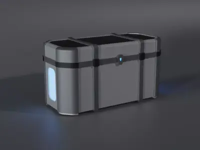 Futuristic Crate Big Low-poly 3D model