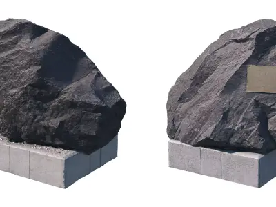 Memorial stone Scan Low-poly 3D model