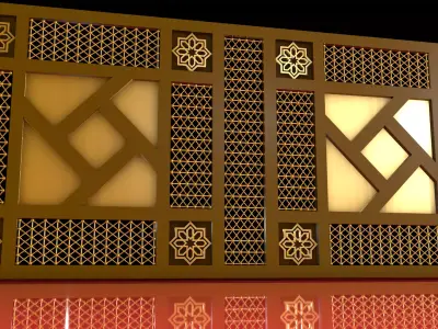 Islamic Mashrabiya Panel 3D Model 3D model