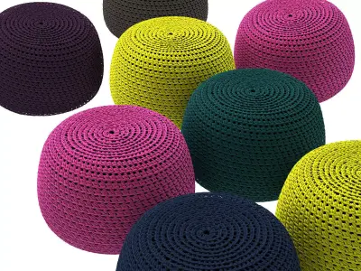 P knitted stool 3D model