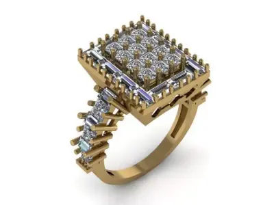 stylish ring for daimonds 3D print model