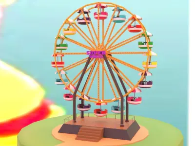 Ferris wheel Low-poly 3D model